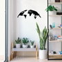 Wallity World Map Small Metal Decor Negro